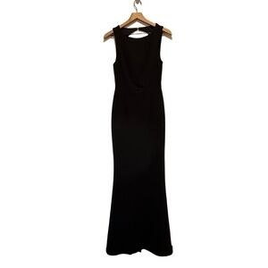 Lulus Dress Womens Size S Black Sleeveless Open Back Mermaid Gown